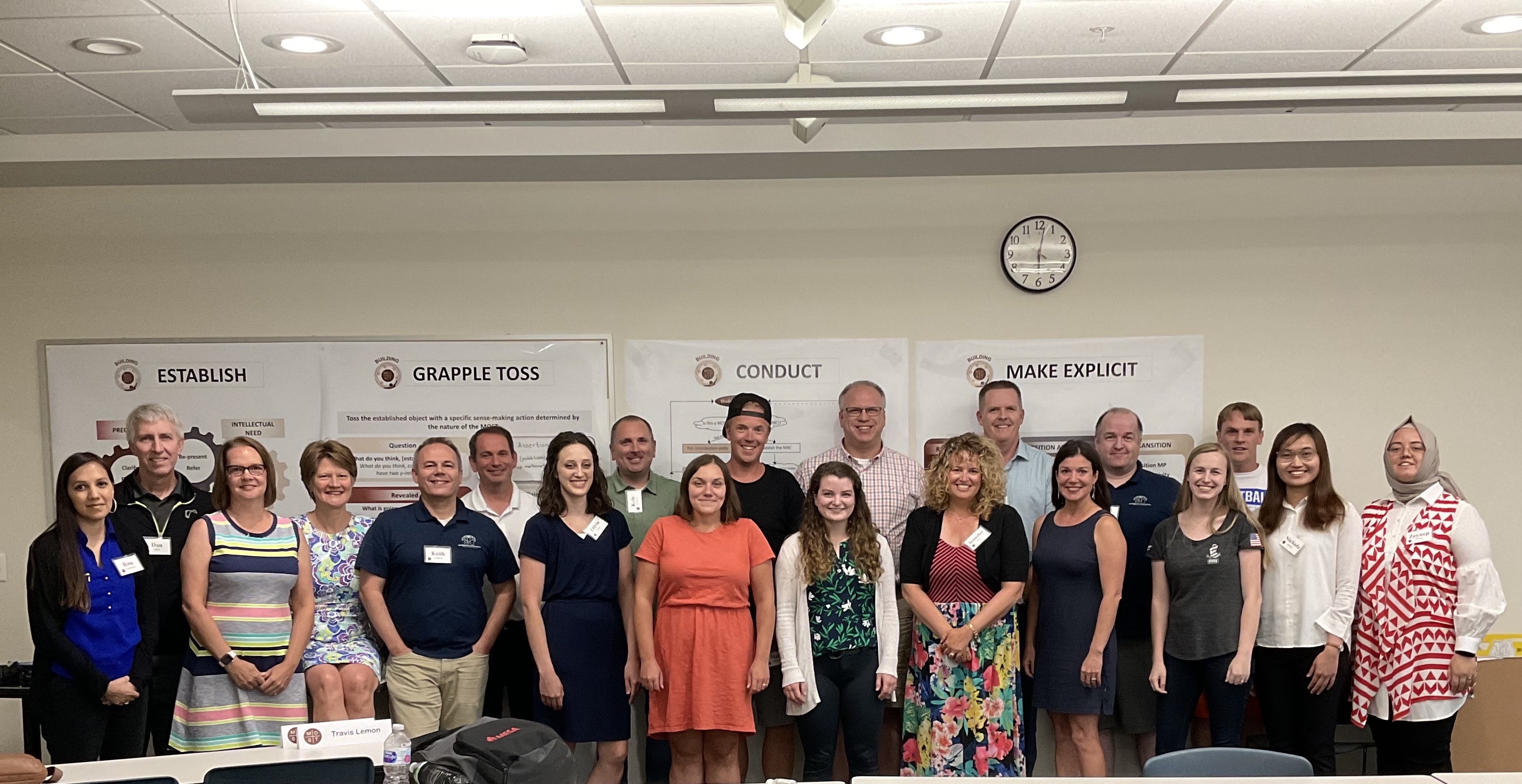 Back row: Travis Lemon, Kyle Petersen, Matt Johnson, Kevin Dykema, Blake Peterson (PI), Joe Wytiaz, Dwight Epperson; Front row: Rina Viramontes, Daniel Heck (HRI), Shari Stockero (PI), Laura Van Zoest (PI), Keith Leatham (PI), Olivia Payne, Tiffany Scullion, Sarah Jokela, Jennifer Pera, Jane Porath, Sini White Graff (RA), Nitchada Kamlue (RA), Zeynep Arslan (RA)