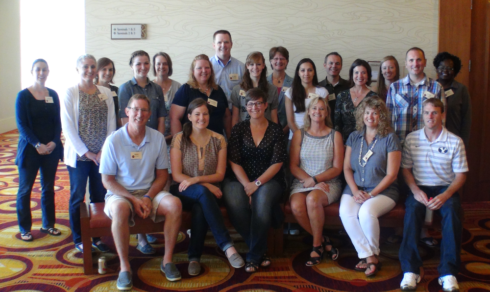 Back row: Annick Rougee (RA), Rachel Gunn Bernard (RA), Shari Stockero (PI), Blake Peterson (PI), Laura Van Zoest (PI), Keith Leatham (PI), Elizabeth Fraser (RA), Mary Ochieng (RA); Middle row: Anna Kruizenga, Kailee Bertoch, Sharon Christianson, Danielle Divis, Rina Viramontes, Jane Porath, Kyle Peterson; Front row: Michael Verkaik, Holly Loveless, Danielle Reycer, Maureen Schick, Jennifer Pera, Dwight Epperson