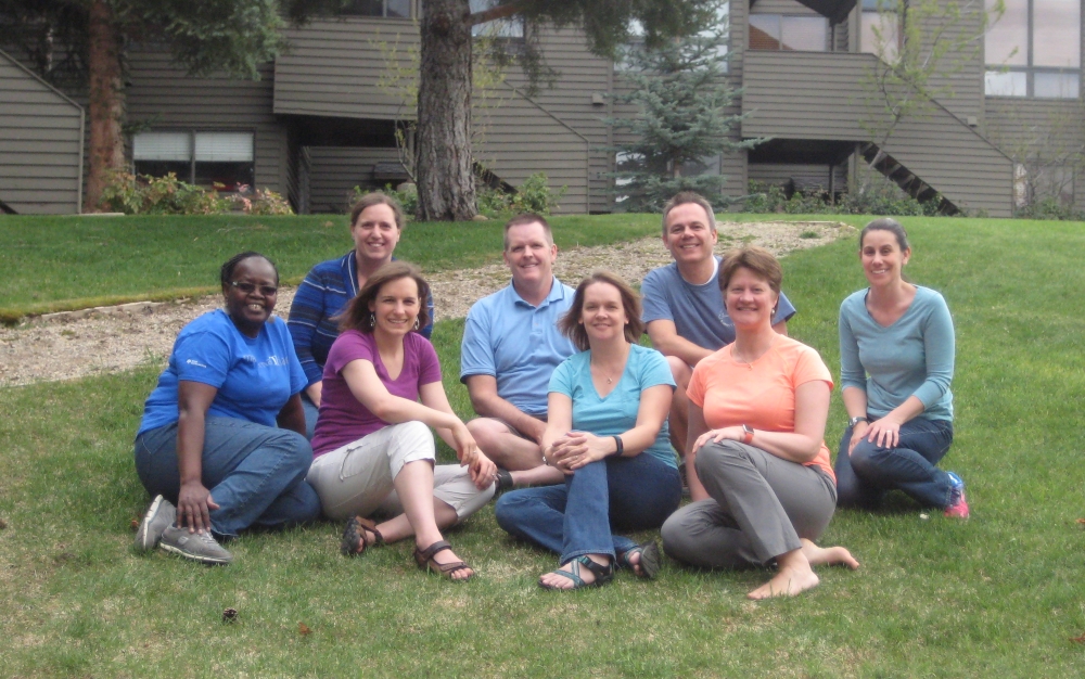 Back row: Evelyn Gordon, Horizon evaluator; Blake E. Peterson, PI, BYU; Keith R. Leatham, PI, BYU; Annick Rouge, RA, UM; Front row: Mary A. Ochieng, RA, WMU; Rachel Gunn, RA, BYU; Shari L. Stockero, PI, MTU; Laura Van Zoest, PI, WMU