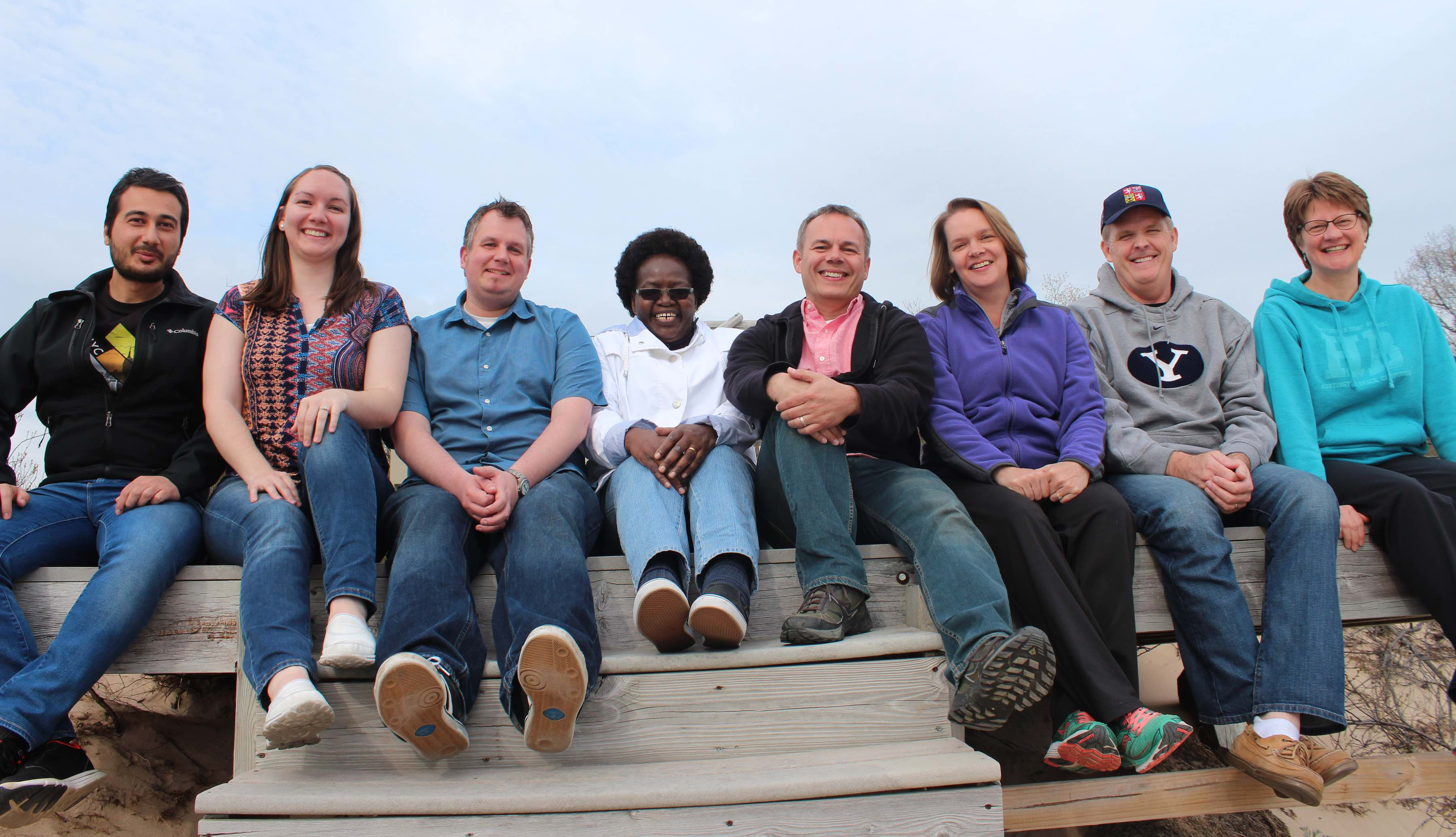 Left to right: Okan Arslan, RA; Kylie Palsky, RA; Josh Ruk, RA; Mary Ochieng, RA; Keith Leatham, PI; Sheri Stockero, PI; Blake Peterson, PI; Laura Van Zoest, PI
