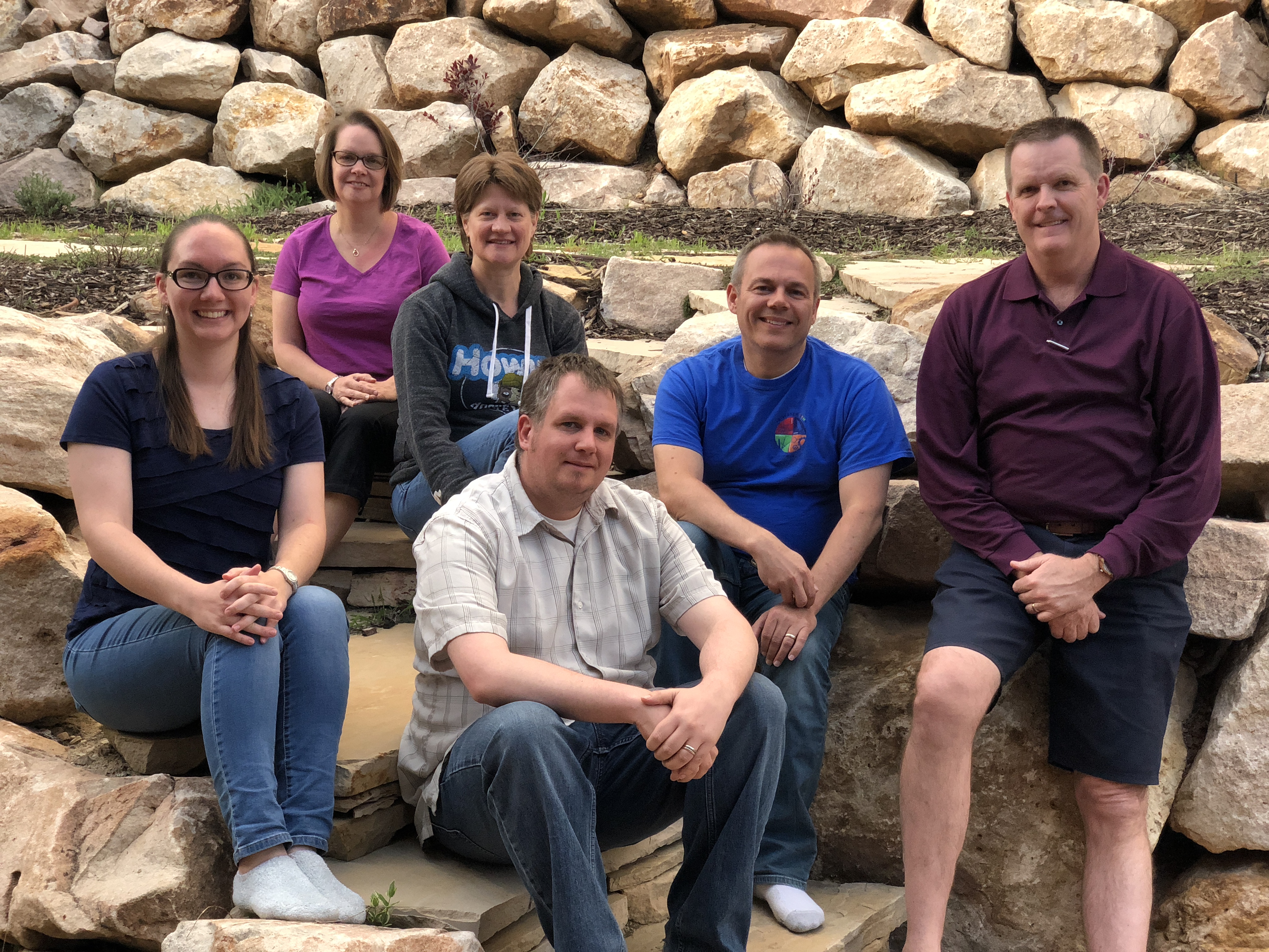 Back row: Shari Stockero, PI, MTU; Laura Van Zoest, PI, WMU; Keith Leatham, PI, BYU; Blake Peterson, PI, BYU; Front row: Kylie Palsky, RA, BYU; Joshua Ruk, RA, WMU